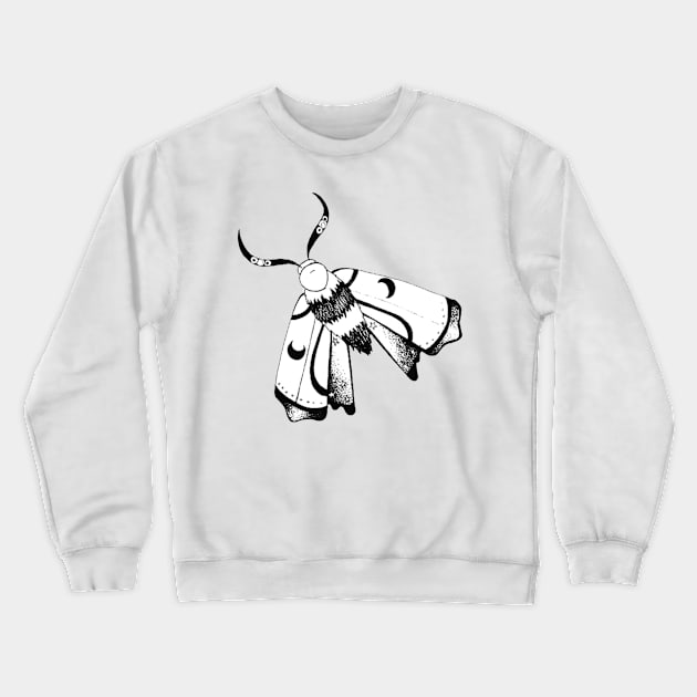 Black and white moon moth Crewneck Sweatshirt by fun chaos amy